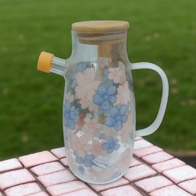 Picture of 1pcs Durable Food-grade printed body  Oil Dispenser Bottle Large Capacity 1000ML Oil Storage Container Leak-Proof Seasoning Bottle Household-Multicolor