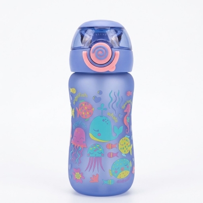 Picture of 600ML Dinosaur Water Bottle for Kids, Leakproof Plastic Water Cup with Silicone Straw, Summer Kids Sippy Cup, Portable Drinking Bottle, Food-Grade Material, Ideal for School, Outdoor Activities, Travel, and Daily Hydration-Multicolor