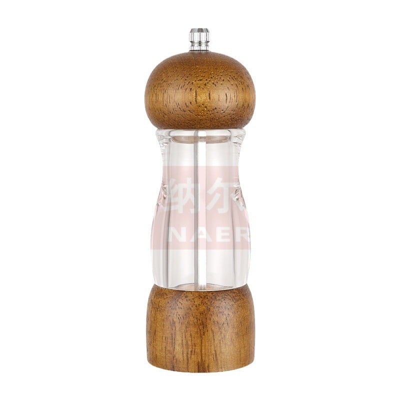 Picture of 1pcs Pepper Mill Salt and Pepper Mill Wood Adjustable with Ceramic Spice Mill Classic Pepper Mill Suitable for Pepper, Sea Salt and Spice-Multicolor