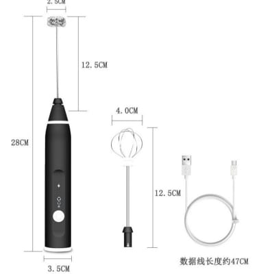 Picture of 3 Speeds Handheld USB Rechargeable Electric Foam Maker with 2 Stainless Whisks-Multicolor