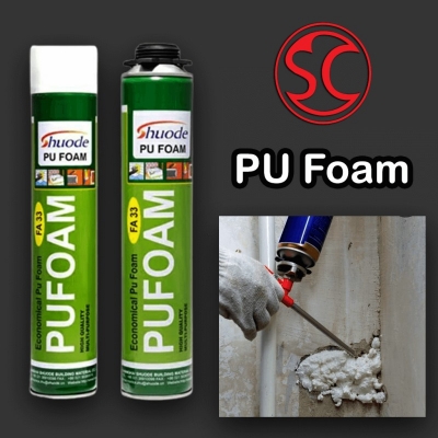Picture of Shuode PU Foam FA33 Polyurethane Expanding Spray 750ml High Quality Economical Multi-Purpose Sealant for Gaps Filling and Insulation Projects in Bangladesh for Doors Windows Frames Construction and Home Repairing Maintenance Works.-Multicolor