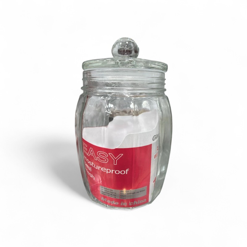 Picture of 900ml Clear Glass Storage Jar with Airtight Lid for Kitchen Pantry Organization | Food-Grade, Lead-Free, Reusable Container for Dry Goods, Spices, and Snacks | Durable & Eco-Friendly Kitchen Canister Solution.-Multicolor