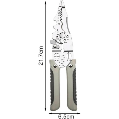Picture of Multifunctional Wire Stripper Crimper Cable Cutter Pliers, Multipurpose Wire Stripper Crimper Cable Cutter Pliers, Stainless Steel Electrical Wire Strippers and Crimping Tool (1 PCS)-Multicolor