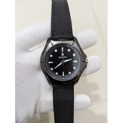Picture of Luxury Yacht-Master Style Premium Matte Black Finish Custom Watch with Quartz Movement, Durable Silicone Oysterflex Rubber Strap, High-Quality Magnetic Lock Buckle, Water Resistant Design for Men’s Fashion and Daily Style Wear.-Black