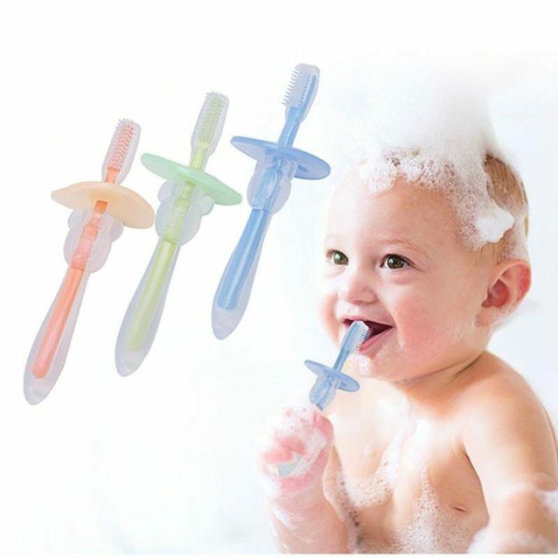 Picture of 1 pcs Baby Silicon Tongue/Tung Cleaner/Baby Toothbrush for New Born Baby Upto 0-3 Years | TOOTHBRUSH-GREEN-SILICON-Multicolor