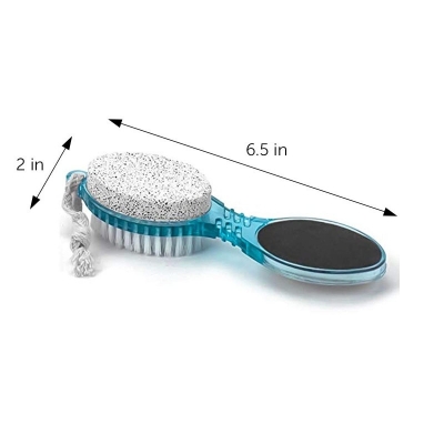 Picture of 4 In 1 Foot File With Pedicure And Manicure Brush Multi Use Pedicure Paddle Brush(Cleanse, Scrub, File And Buff Multicolor-Multicolor