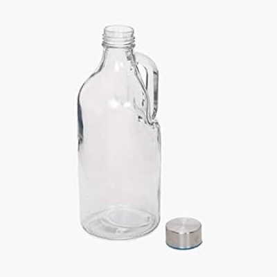 Picture of Refreshing 1000ml Plain Glass Drink Bottle, Handle Built-In, Food-Safe 304 SS Cap – Maintain Freshness, Portable, and Perfect for Any Setting.-Multicolor