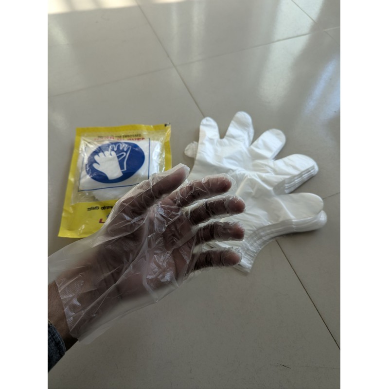 Picture of Provitty Disposable Food-Grade Polyethylene (PE) Gloves - 100 Pieces-White