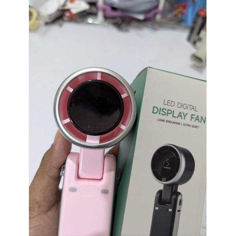 Picture of Portable Handheld Turbo Fan 13,000 RPM High Speed Brushless Motor Rechargeable Personal Fan with Long Lasting Battery LED Digital Display 180 Degree Foldable Design USB-C Fast Charging Pocket Mini Fan.-Multicolor