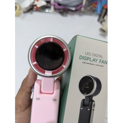 Picture of Portable Handheld Turbo Fan 13,000 RPM High Speed Brushless Motor Rechargeable Personal Fan with Long Lasting Battery LED Digital Display 180 Degree Foldable Design USB-C Fast Charging Pocket Mini Fan.-Multicolor