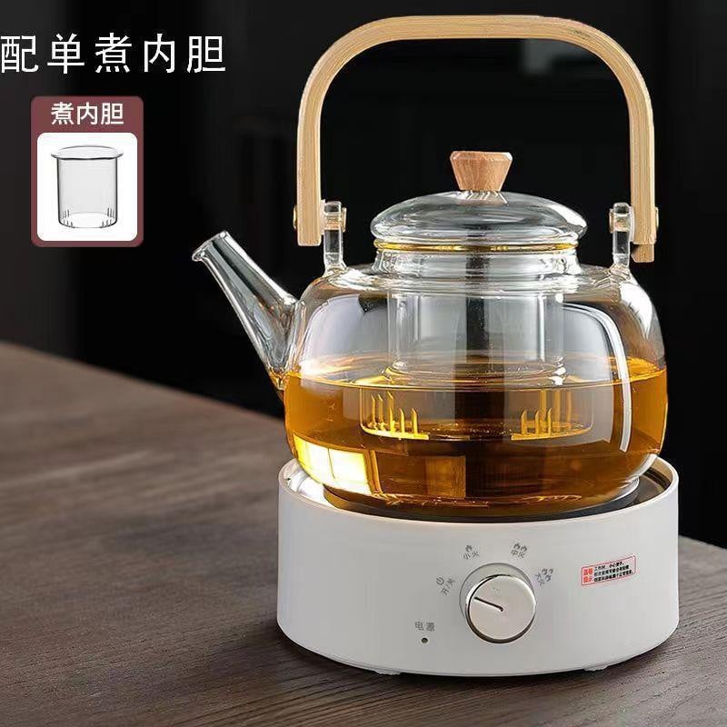 Picture of Electric Mini Stove, Electric Hot Plate Far Infrared Heating 360 Degree Vertical Heating Even Heating Round Body Fast for Coffee (White) 220V 710w-Multicolor