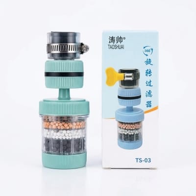 Picture of Kitchen Faucet Nozzle 360 Rotating Tap Extender | Booster Water Filter Shower Head | Activated Carbon Purifier | PP+PS+PVC | 1pcs Random Color Rotatable Leakproof Anti-Splash Water Saver-Multicolor
