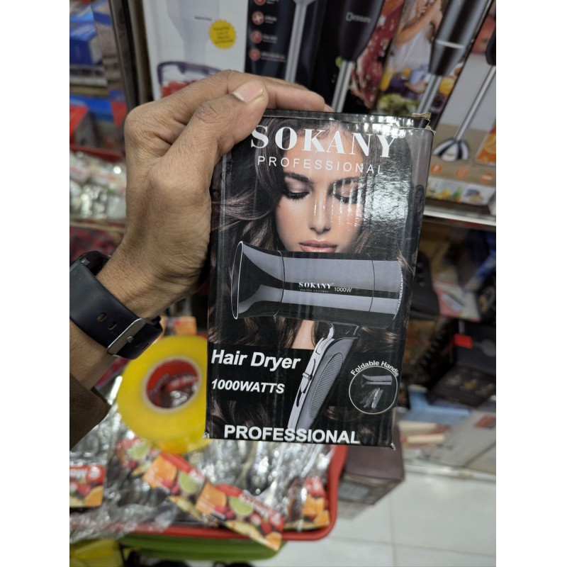 Picture of SOKANY Professional 1000W Foldable Hair Dryer-Multicolor