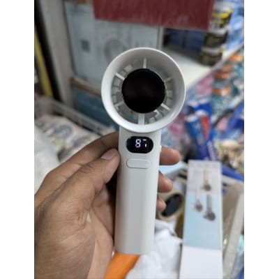 Picture of High Speed Handheld Fan with Long Lasting Rechargeable Battery and Digital Power Display Screen Portable Mini Cooling Solution for Outdoor Travel Summer Activities Office Home Use Personal USB Turbo Fan Bangladesh.-Multicolor