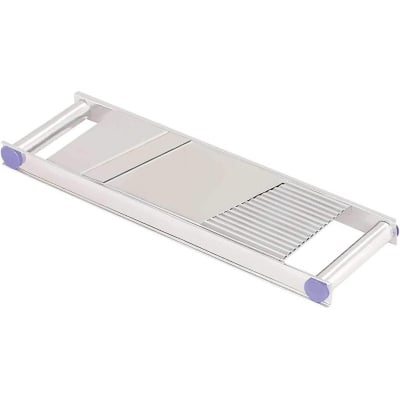 Picture of Stainless Steel 2 in1 Vegetable Slicer, Potato Chips Maker non magnetic stainless steel vegetables slicer-Silver