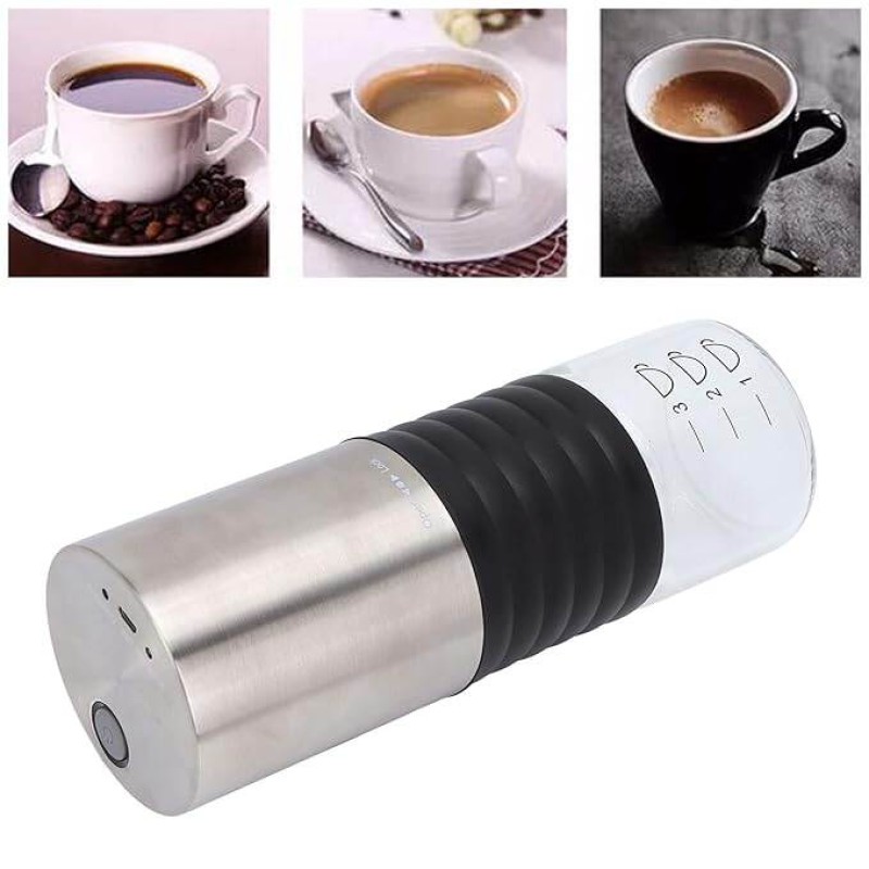 Picture of 355ml Electric Coffee Grinder with Scale USB Charging Handheld Portable Coffee Bean Grinder for Travel Electric Coffee Grinder-Silver