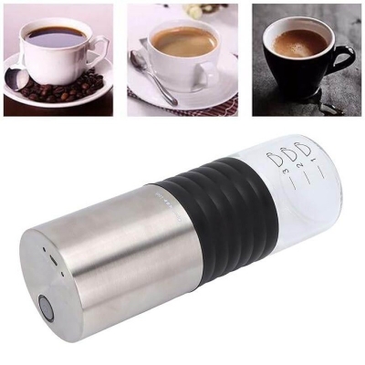 Picture of 355ml Electric Coffee Grinder with Scale USB Charging Handheld Portable Coffee Bean Grinder for Travel Electric Coffee Grinder-Silver