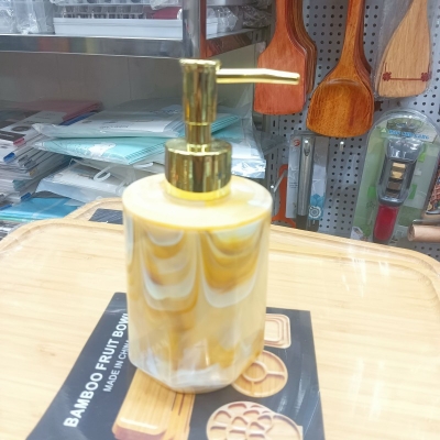 Picture of fiber plastics soap dispenser   Marble Texture soap Bottle for Bathroom Kitchen Home Hotel Accessories Dish yellow-Yellow