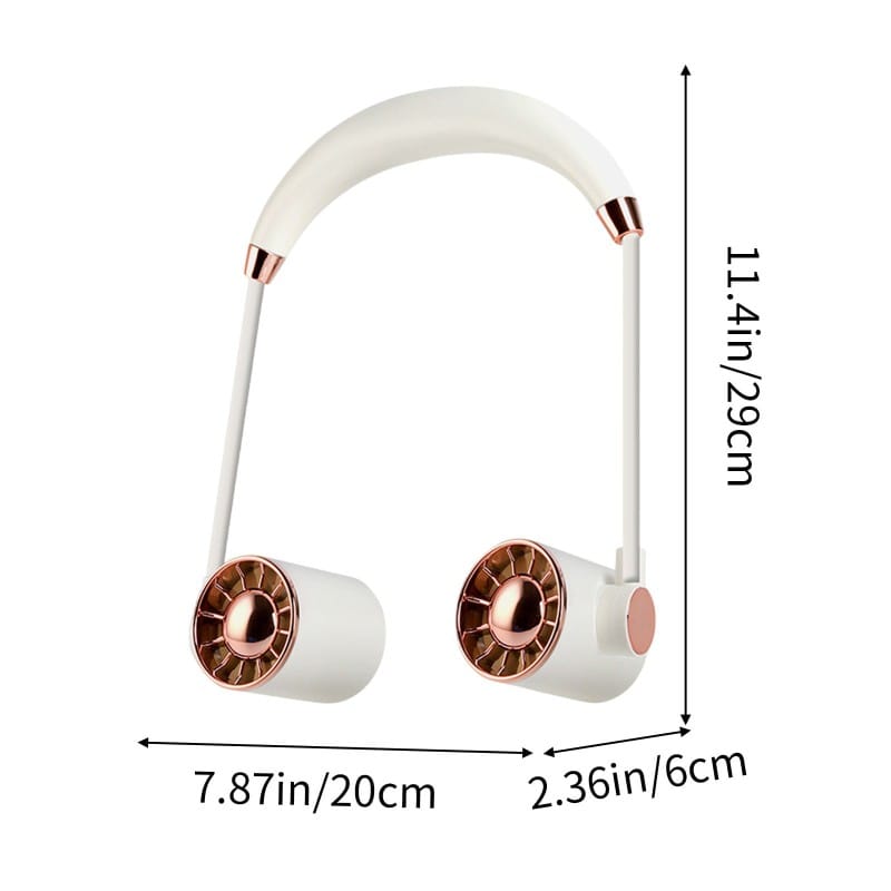 Picture of Portable Neck Fan, Hands-Free Wearable Personal Fan with 3 Wind Speeds, 360 Degree Rotation Angle, USB Rechargeable Wearable Neck Fan for Office Outdoor Travel Sports Exercise and Hot Summer Days Relief-Multicolor
