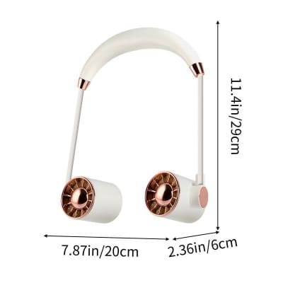 Picture of Portable Neck Fan, Hands-Free Wearable Personal Fan with 3 Wind Speeds, 360 Degree Rotation Angle, USB Rechargeable Wearable Neck Fan for Office Outdoor Travel Sports Exercise and Hot Summer Days Relief-Multicolor