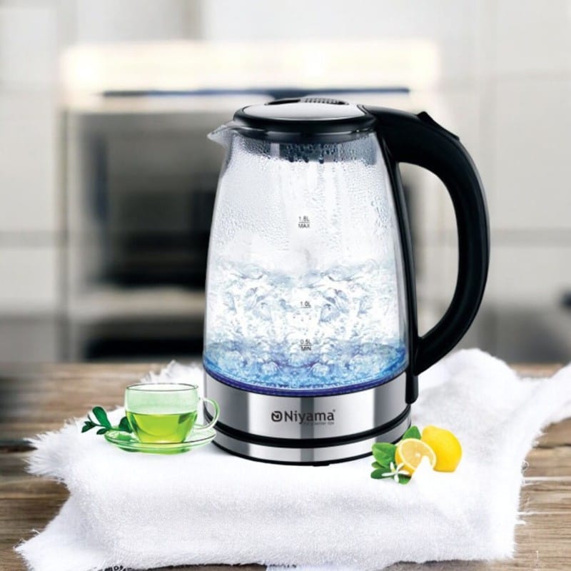 Picture of Glass Electric Kettle 1.8L, 1500W LED Water Boiler, BPA-Free Cordless Teapot with Stainless Steel Base, Auto Shut-Off & Boil-Dry Protection, Multiple Colors, 220V 50Hz Fast Boiling Design.-Multicolor