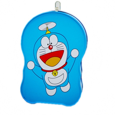 Picture of DoDoraemon metal piggy bank or Doraemon cartoon coin box with lock. It is designed to be a simple, secure container for children's-Multicolor