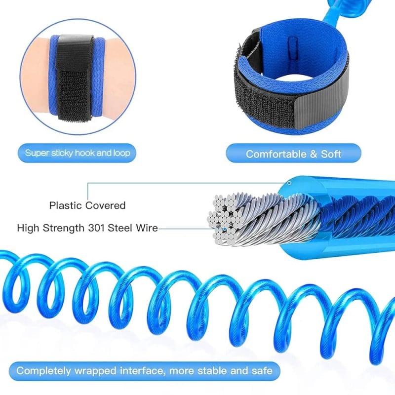 Picture of Child Safety Lock Baby Anti Lost Wrist Link Harness Strap Rope Kid Leash Walking Hand Belt Band Wristband for Toddlers Children -1 Pcs multiple color-Multicolor
