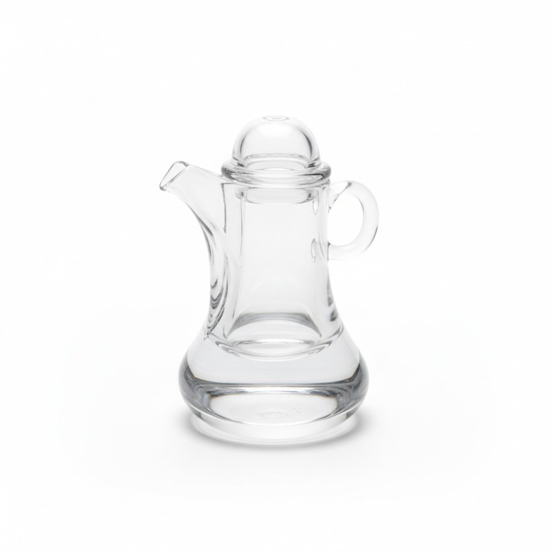 Picture of Premium Clear Glass Cruet Dispenser with Ergonomic Handle and Stopper for Serving Olive Oil Vinegar or Liturgical Water and Wine in Kitchens Restaurants and Church Services Featuring a Durable Leakproof Pouring Spout-Multicolor