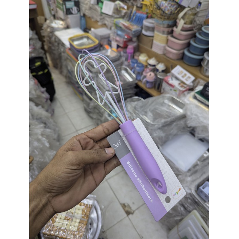 Picture of Wefun Multi-Color Silicone Kitchen Whisk | Manual Egg Beater & Mixer-Multicolor