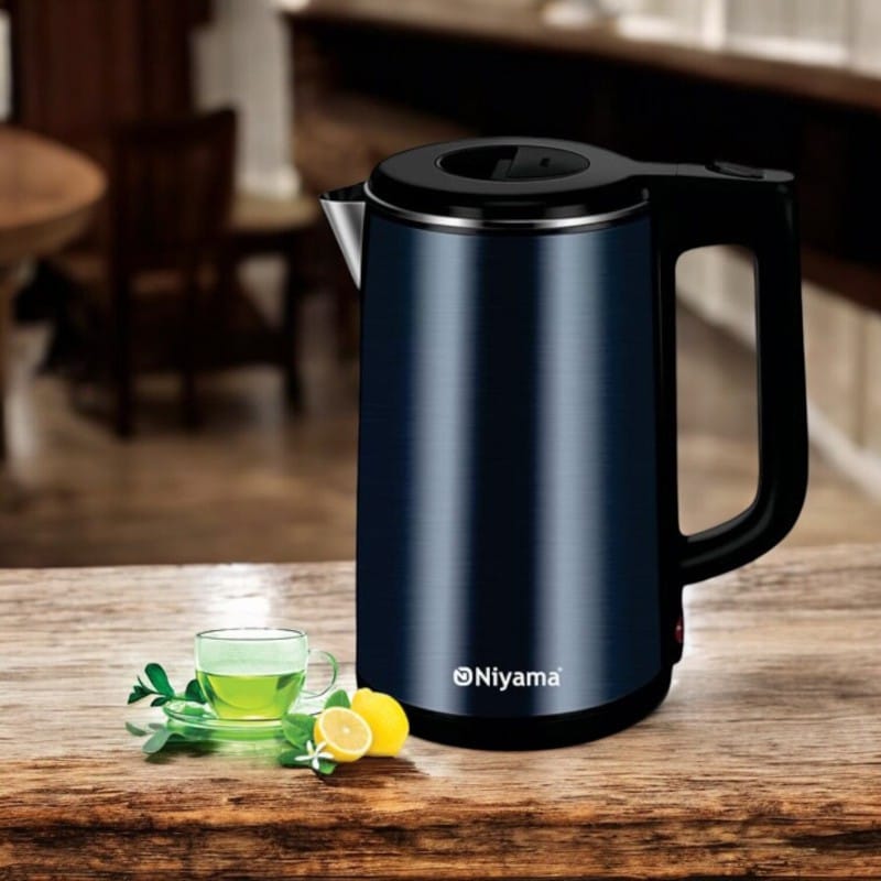 Picture of "1.8L Xtra Large Electric Kettle, 1500W BPA-Free Double Wall Stainless Steel, Cordless Cool Touch Tea Kettle, Auto Shut-Off & Overheating Protection, Available in Multiple Colors, 220V 50Hz"-Multicolor