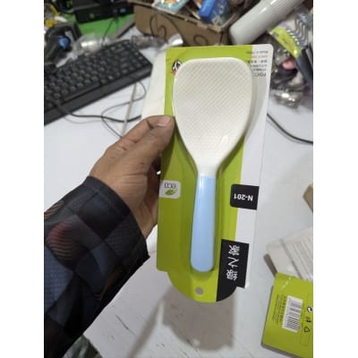Picture of N-201 Eco-Friendly Food Grade PP Plastic Non-Stick Rice Paddle and Serving Spoon with Textured Surface, Ergonomic Handle, Durable Kitchen Utensil for Rice Cookers and General Kitchen Use-Multicolor