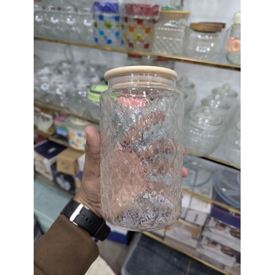 Picture of Premium Airtight Glass Cookie Jar with Natural Bamboo Lid for Kitchen Storage Pantry Organization Large Decorative Clear Glass Canister for Fresh Biscuits Snacks Candy Treats and Durable Food Container for Home.-Multicolor