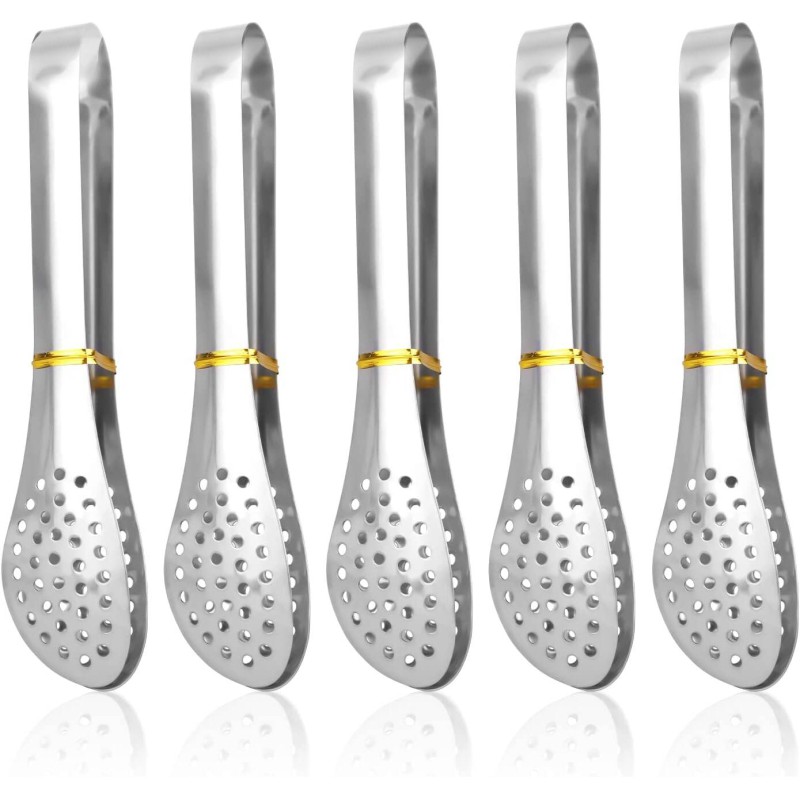 Picture of Premium Stainless Steel Multi-Purpose Serving Tongs with Drainage Holes-Silver