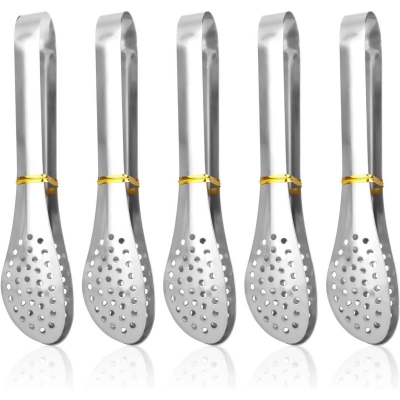 Picture of Premium Stainless Steel Multi-Purpose Serving Tongs with Drainage Holes-Silver