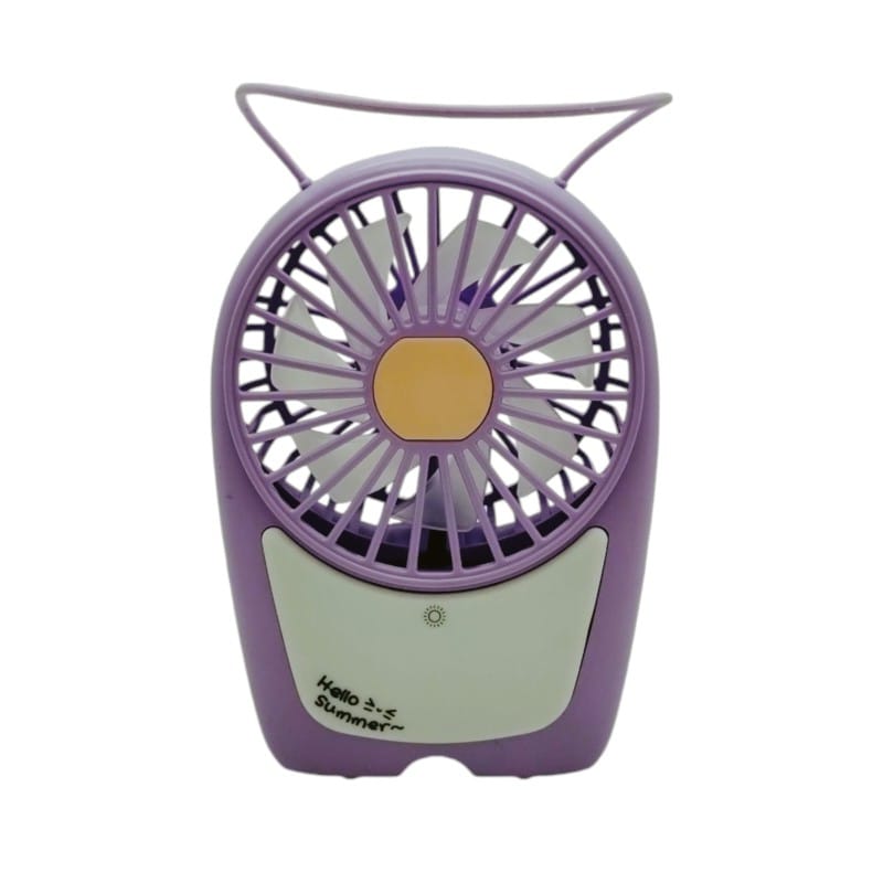 Picture of Hello Summer Portable Rechargeable Mini Fan with LED Light for Personal Cooling, Handheld USB Desktop Fan for Travel, Office, and Outdoor Use, High-Speed Silent Motor with Long-Lasting Battery Performance.-Multicolor