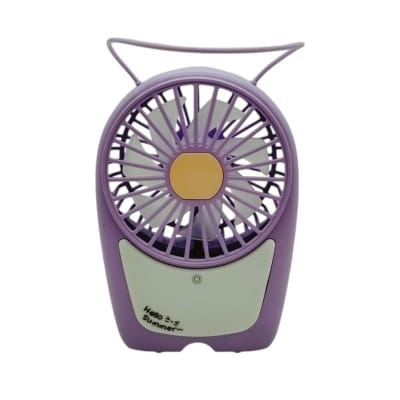 Picture of Hello Summer Portable Rechargeable Mini Fan with LED Light for Personal Cooling, Handheld USB Desktop Fan for Travel, Office, and Outdoor Use, High-Speed Silent Motor with Long-Lasting Battery Performance.-Multicolor