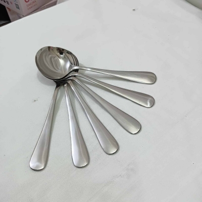 Picture of Nova Black Berry 6 Pcs High Quality Stainless Steel Soup Spoons-Silver