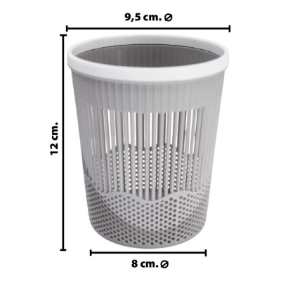 Picture of Mini Plastic Slatted Waste Basket/Desk Organizer-Multicolor