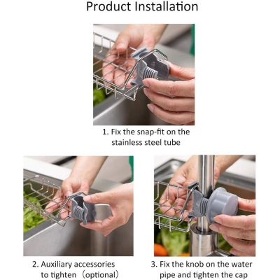 Picture of 2-Layer Stainless Steel Faucet Storage Rack Organizer – Sink Caddy & Sponge Holde-Multicolor