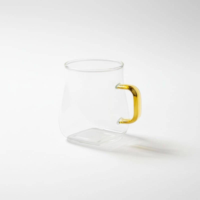 Picture of Premium High Borosilicate Heat Resistant Glass Coffee Mug with Golden Handle 350ml Clear Tea Cup for Hot Cold Drinks Microwave Safe Elegant Minimalist Glassware for Home Office Kitchen Decor Gift Set.-Multicolor