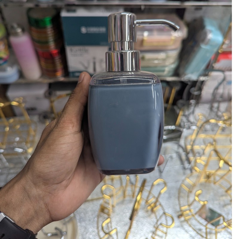 Picture of Vibrant multicolor square acrylic soap dispenser featuring a premium chrome-finish pump mechanism perfect for enhancing your bathroom vanity decor or modern kitchen sink countertop with a stylish and contemporary touch of color.-Multicolor
