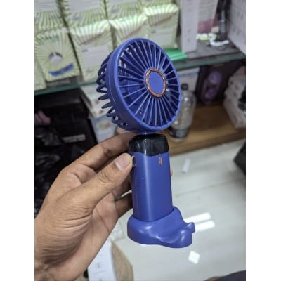 Picture of N15 Handheld Fan Portable USB Rechargeable Mini Fan with LED Digital Display and 5 Speed Settings Foldable Neck Fan for Travel Home Office Use High Capacity Battery Long Lasting Cooling Performance Purple.-Multicolor