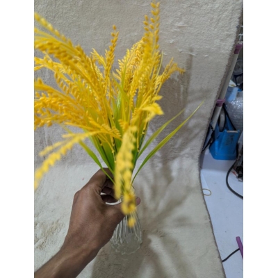 Picture of Premium Artificial Golden Rice Ears Wheat Bouquet For Home Office Decor Photography Props And Wedding Venue Scenery-Yellow
