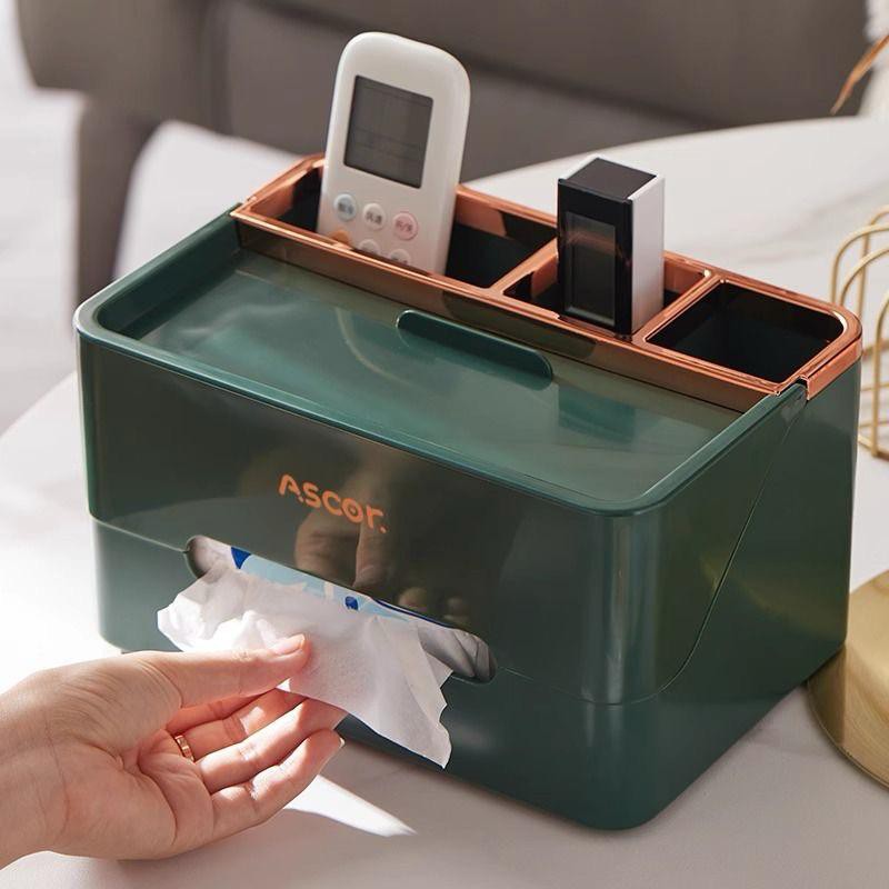 Picture of Ascor Multi-Functional Tissue Box Organizer with Remote Control and Phone Stand Holder-Multicolor