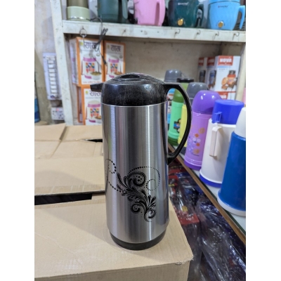 Picture of Premium 1.8L Silver Stainless Steel Vacuum Flask Featuring a High Quality Glass Refill Inner Liner for Superior Thermal Insulation Keeping Your Coffee and Tea Hot for Many Hours During Daily Use.-silver