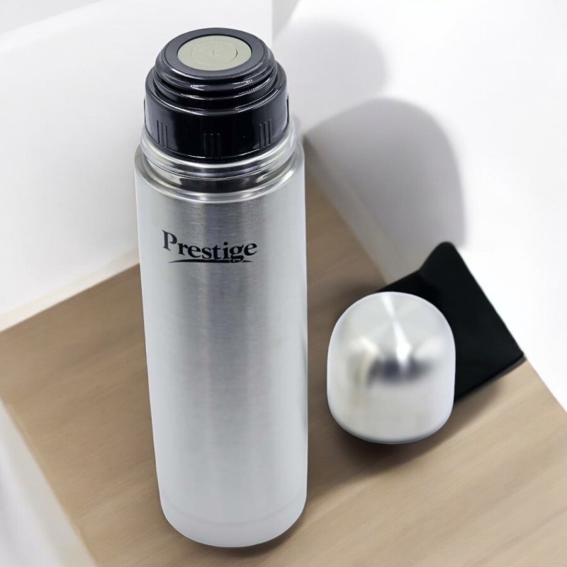 Picture of 1 pcs Prestige Thermopro Flask - 1000ml Stainless Steel Insulated Bottle, Sleek Silver Design, Keeps Drinks Hot or Cold for Hours-Silver