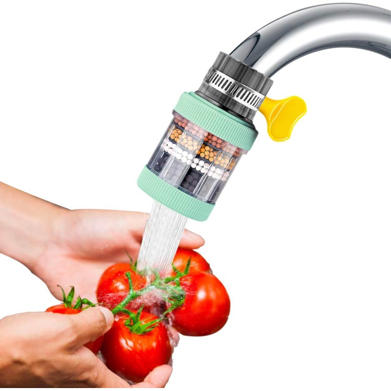 Picture of Water Filter for Sink,Six-Layer Sink Faucet Water Filter with Carbon | Water Drinking Necessities for Bathroom, Toilet, Kitchen, Tea Room, Laundry Room-Multicolor