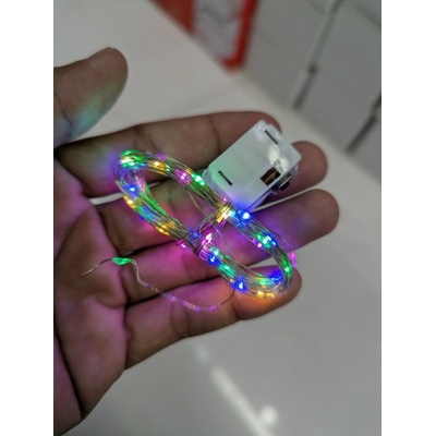 Picture of High Quality 12 Feet 40 LED Multicolor Mini Micro Copper Wire Fairy String Lights with USB Connector for Home Bedroom Wedding Party Birthday Christmas Festival Indoor Outdoor Waterproof DIY Decorative Starry Garland-Multicolor