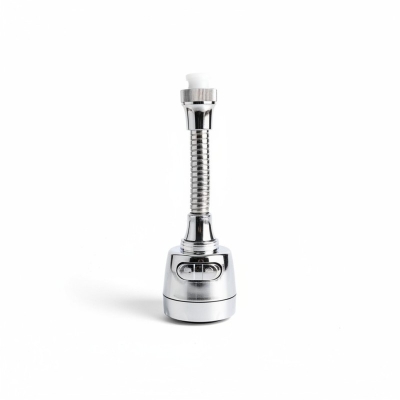 Picture of Universal 360 Degree Rotating Flexible Kitchen Faucet Aerator Extender with Dual Mode Spray Nozzle and Stainless Steel Hose Attachment for Water Saving Performance and Easy Sink Cleaning Access in Modern Homes.-Silver