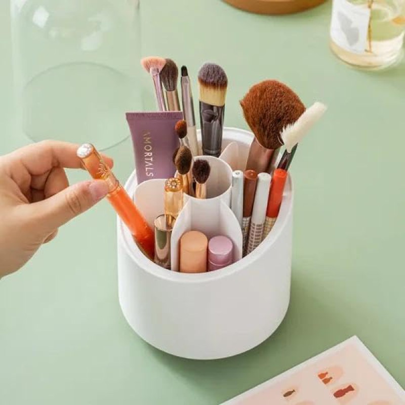 Picture of 360-Degree Rotating Makeup Brush Holder with Dustproof Lid-Multicolor